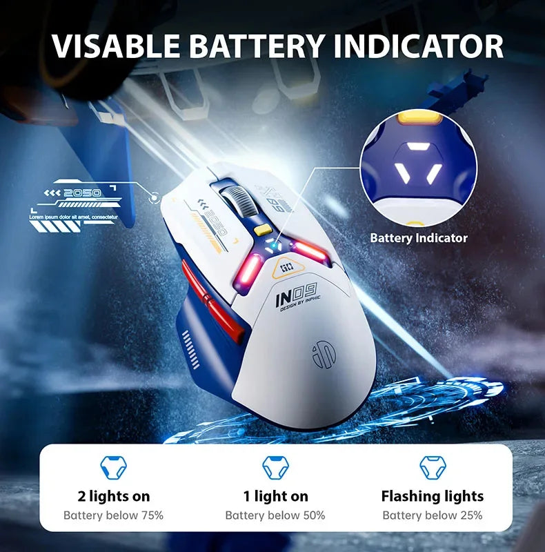 Rato Gaming eSports INPHIC IN9 - Sem Fios, 10000 DPI, Bluetooth e RGB Rato Gaming eSports INPHIC IN9 - Sem Fios, 10000 DPI, Bluetooth e RGB